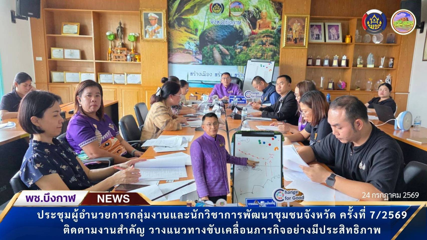 พช.บึงกาฬ : ประชุมผู้อำนวยการกลุ่มงานและนักวิชาการพัฒนาชุมชนจังหวัด ครั้งที่ 7/2569 ติดตามงานสำคัญ วางแนวทางขับเคลื่อนภารกิจอย่างมีประสิทธิภาพ 