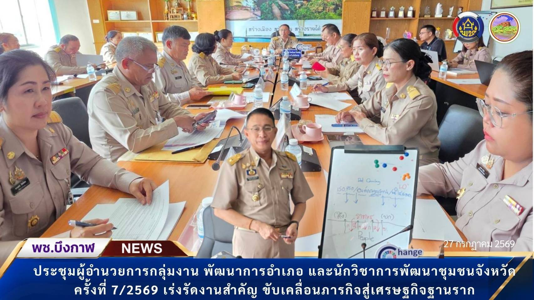 พช.บึงกาฬ : ประชุมผู้อำนวยการกลุ่มงาน พัฒนาการอำเภอและนักวิชาการพัฒนาชุมชนจังหวัดครั้งที่ 7/2569 เร่งรัดงานสำคัญ ขับเคลื่อนภารกิจสู่เศรษฐกิจฐานราก